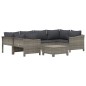 vidaXL Set de muebles de jardín 7 pzas y cojines ratán sintético gris vidaXL Set de muebles de jardín 7 pzas y cojines ratán sintético gris