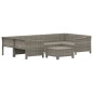 vidaXL Set de muebles de jardín 7 pzas y cojines ratán sintético gris vidaXL Set de muebles de jardín 7 pzas y cojines ratán sintético gris