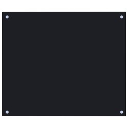 vidaXL Protección salpicaduras cocina vidrio templado negro 70x60 cm