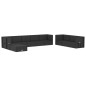vidaXL Set de muebles de jardín 10 pzas cojines ratán sintético negro vidaXL Set de muebles de jardín 10 pzas cojines ratán sintético negro