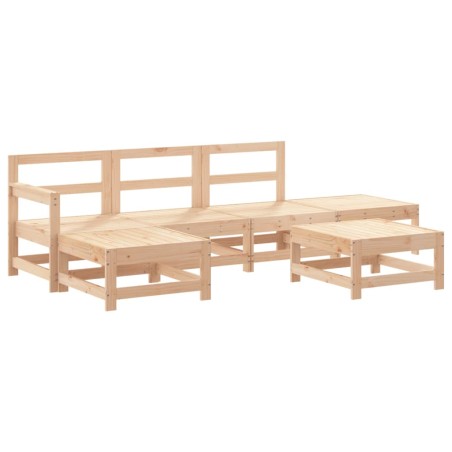 vidaXL Juego de muebles de jardín 6 piezas madera maciza de pino