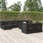 vidaXL Set de muebles de jardín 9 pzas y cojines ratán sintético negro