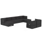 vidaXL Set de muebles de jardín 9 pzas y cojines ratán sintético negro