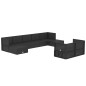 vidaXL Set de muebles de jardín 9 pzas y cojines ratán sintético negro