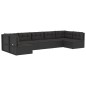 vidaXL Set de muebles de jardín y cojines 7 pzas ratán sintético negro vidaXL Set de muebles de jardín y cojines 7 pzas ratán sintético negro