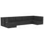 vidaXL Set de muebles de jardín y cojines 7 pzas ratán sintético negro vidaXL Set de muebles de jardín y cojines 7 pzas ratán sintético negro