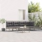vidaXL Set de muebles de jardín 6 pzas y cojines ratán sintético gris vidaXL Set de muebles de jardín 6 pzas y cojines ratán sintético gris