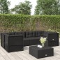 vidaXL Set muebles de jardín 6 piezas y cojines ratán sintético negro vidaXL Set muebles de jardín 6 piezas y cojines ratán sintético negro