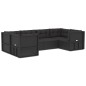 vidaXL Set muebles de jardín 6 piezas y cojines ratán sintético negro vidaXL Set muebles de jardín 6 piezas y cojines ratán sintético negro