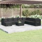 vidaXL Set de muebles de jardín 9 pzas y cojines ratán sintético negro vidaXL Set de muebles de jardín 9 pzas y cojines ratán sintético negro