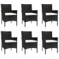 vidaXL Set de comedor de jardín 7 pzas y cojines ratán sintético negro vidaXL Set de comedor de jardín 7 pzas y cojines ratán sintético negro