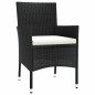 vidaXL Set de comedor de jardín 7 pzas y cojines ratán sintético negro vidaXL Set de comedor de jardín 7 pzas y cojines ratán sintético negro