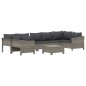 vidaXL Set de muebles de jardín 8 pzas y cojines ratán sintético gris vidaXL Set de muebles de jardín 8 pzas y cojines ratán sintético gris