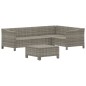 vidaXL Set de muebles de jardín 5 pzas y cojines ratán sintético gris vidaXL Set de muebles de jardín 5 pzas y cojines ratán sintético gris