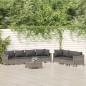 vidaXL Set de muebles de jardín 8 pzas y cojines ratán sintético gris vidaXL Set de muebles de jardín 8 pzas y cojines ratán sintético gris