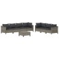 vidaXL Set de muebles de jardín 8 pzas y cojines ratán sintético gris vidaXL Set de muebles de jardín 8 pzas y cojines ratán sintético gris