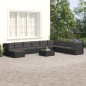 vidaXL Set de muebles de jardín 10 pzas cojines ratán sintético negro vidaXL Set de muebles de jardín 10 pzas cojines ratán sintético negro