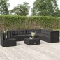 vidaXL Set de muebles de jardín y cojines 7 pzas ratán sintético negro vidaXL Set de muebles de jardín y cojines 7 pzas ratán sintético negro
