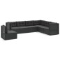 vidaXL Set de muebles de jardín y cojines 7 pzas ratán sintético negro vidaXL Set de muebles de jardín y cojines 7 pzas ratán sintético negro