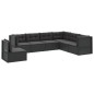vidaXL Set de muebles de jardín y cojines 7 pzas ratán sintético negro vidaXL Set de muebles de jardín y cojines 7 pzas ratán sintético negro