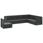 vidaXL Set de muebles de jardín y cojines 7 pzas ratán sintético negro vidaXL Set de muebles de jardín y cojines 7 pzas ratán sintético negro