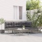 vidaXL Set de muebles de jardín 5 pzas y cojines ratán sintético gris