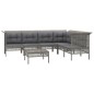vidaXL Set de muebles de jardín 7 pzas y cojines ratán sintético gris vidaXL Set de muebles de jardín 7 pzas y cojines ratán sintético gris