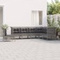vidaXL Set de muebles de jardín 7 pzas y cojines ratán sintético gris vidaXL Set de muebles de jardín 7 pzas y cojines ratán sintético gris