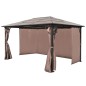 vidaXL Cenador con cortina marrón aluminio 400 x 300 cm vidaXL Cenador con cortina marrón aluminio 400 x 300 cm