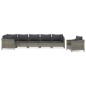 vidaXL Set de muebles de jardín 7 pzas y cojines ratán sintético gris vidaXL Set de muebles de jardín 7 pzas y cojines ratán sintético gris