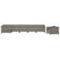 vidaXL Set de muebles de jardín 7 pzas y cojines ratán sintético gris vidaXL Set de muebles de jardín 7 pzas y cojines ratán sintético gris