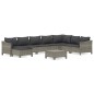 vidaXL Set de muebles de jardín 9 pzas y cojines ratán sintético gris vidaXL Set de muebles de jardín 9 pzas y cojines ratán sintético gris