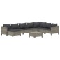 vidaXL Set de muebles de jardín 9 pzas y cojines ratán sintético gris vidaXL Set de muebles de jardín 9 pzas y cojines ratán sintético gris