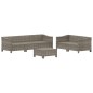vidaXL Set de muebles de jardín 6 pzas y cojines ratán sintético gris vidaXL Set de muebles de jardín 6 pzas y cojines ratán sintético gris