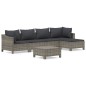 vidaXL Set de muebles de jardín 6 pzas y cojines ratán sintético gris