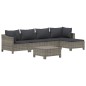 vidaXL Set de muebles de jardín 6 pzas y cojines ratán sintético gris