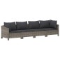 vidaXL Set de muebles de jardín 6 pzas y cojines ratán sintético gris
