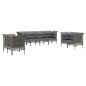 vidaXL Set de muebles de jardín 8 pzas y cojines ratán sintético gris vidaXL Set de muebles de jardín 8 pzas y cojines ratán sintético gris