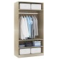 vidaXL Armario de madera contrachapada roble sonoma 100x50x200 cm vidaXL Armario de madera contrachapada roble sonoma 100x50x200 cm
