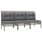 vidaXL Set de muebles de jardín 3 pzas y cojines ratán sintético gris vidaXL Set de muebles de jardín 3 pzas y cojines ratán sintético gris