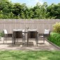 vidaXL Juego comedor jardín 7 piezas y cojines ratán sintético y acero vidaXL Juego comedor jardín 7 piezas y cojines ratán sintético y acero