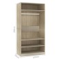 vidaXL Armario de madera contrachapada roble sonoma 100x50x200 cm vidaXL Armario de madera contrachapada roble sonoma 100x50x200 cm