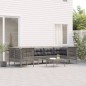 vidaXL Set de muebles de jardín 8 pzas y cojines ratán sintético gris