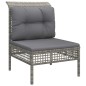 vidaXL Set de muebles de jardín 8 pzas y cojines ratán sintético gris