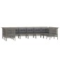 vidaXL Set de muebles de jardín 10 pzas y cojines ratán sintético gris vidaXL Set de muebles de jardín 10 pzas y cojines ratán sintético gris