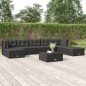 vidaXL Set de muebles de jardín 8 pzas y cojines ratán sintético negro vidaXL Set de muebles de jardín 8 pzas y cojines ratán sintético negro