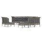 vidaXL Set de muebles de jardín 10 pzas y cojines ratán sintético gris vidaXL Set de muebles de jardín 10 pzas y cojines ratán sintético gris