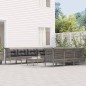 vidaXL Set de muebles de jardín 10 pzas y cojines ratán sintético gris vidaXL Set de muebles de jardín 10 pzas y cojines ratán sintético gris