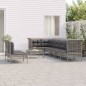 vidaXL Set de muebles de jardín 9 pzas y cojines ratán sintético gris