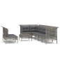 vidaXL Set de muebles de jardín 9 pzas y cojines ratán sintético gris